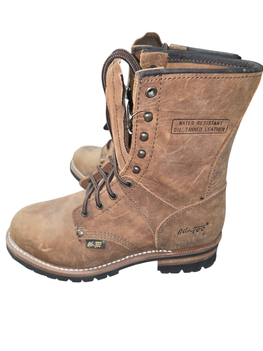 Ad-Tec 1427 logger 9" Water Resistant Oil Tanned Leather Work Boots - Brown